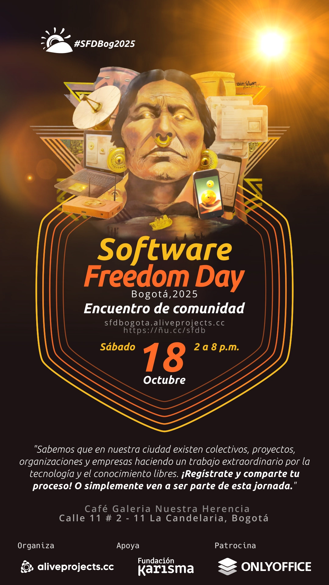 Flayer del evento en Bogotá 2025 por aliveprojects.cc